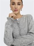 JDYLETTY L/S ON FRILL CARDIGAN KNT NOOS light grey melange