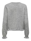 JDYLETTY L/S ON FRILL CARDIGAN KNT NOOS light grey melange