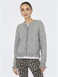 JDYLETTY L/S ON FRILL CARDIGAN KNT NOOS light grey melange