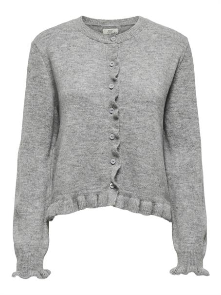 JDYLETTY L/S ON FRILL CARDIGAN KNT NOOS light grey melange