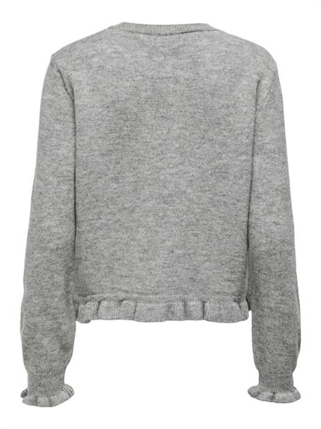 JDYLETTY L/S ON FRILL CARDIGAN KNT NOOS light grey melange