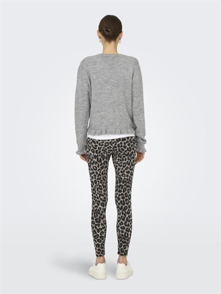 JDYLETTY L/S ON FRILL CARDIGAN KNT NOOS light grey melange