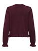 JDYLETTY L/S ON FRILL CARDIGAN KNT NOOS maroon banner