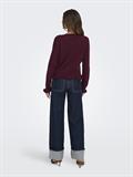 JDYLETTY L/S ON FRILL CARDIGAN KNT NOOS maroon banner