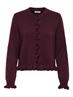 JDYLETTY L/S ON FRILL CARDIGAN KNT NOOS maroon banner