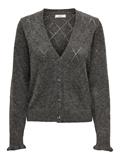 JDYLETTY L/S V-NECK STRUC CARDI KNT NOOS dark grey melange