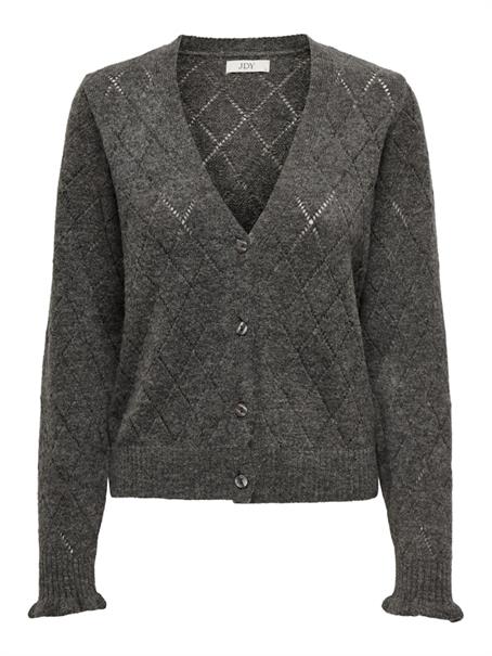 JDYLETTY L/S V-NECK STRUC CARDI KNT NOOS dark grey melange