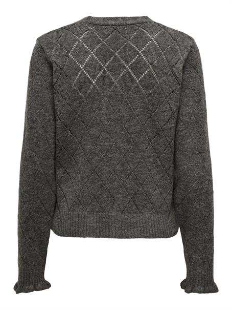 JDYLETTY L/S V-NECK STRUC CARDI KNT NOOS dark grey melange