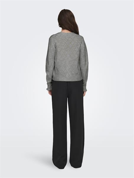 JDYLETTY L/S V-NECK STRUC CARDI KNT NOOS light grey melange