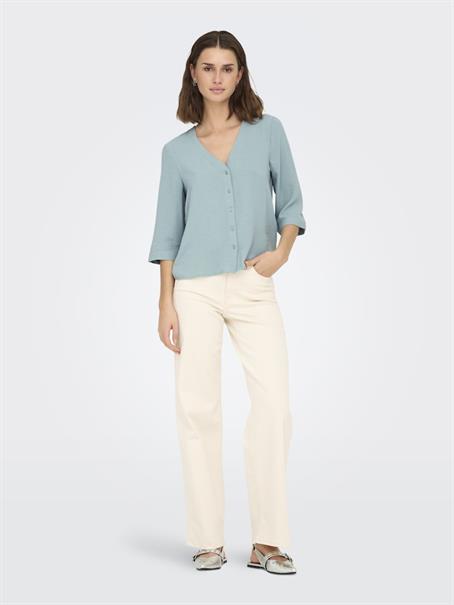JDYLION LIFE CAPOTE 3/4 SHIRT WVN NOOS silver blue