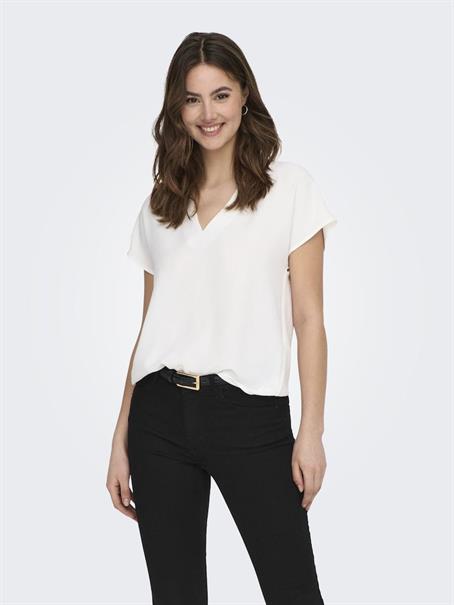 JDYLION S/S TOP WVN NOOS cloud dancer