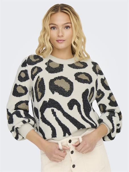 JDYLORRAINE ANIMAL L/S PULLOVER KNT NOOS cement2