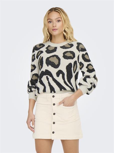 JDYLORRAINE ANIMAL L/S PULLOVER KNT NOOS cement2