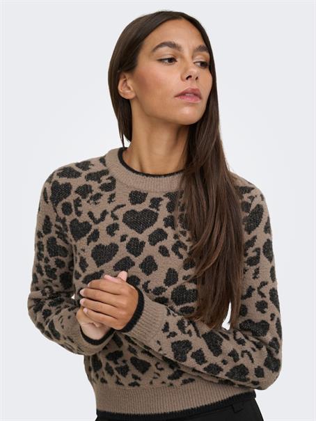 JDYLORRAINE ANIMAL L/S PULLOVER KNT NOOS walnut