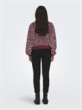 JDYLORRAINE ANIMAL SHORT CARDIGAN KNT cabernet