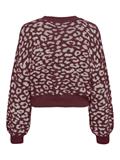 JDYLORRAINE ANIMAL SHORT CARDIGAN KNT cabernet