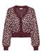 JDYLORRAINE ANIMAL SHORT CARDIGAN KNT cabernet