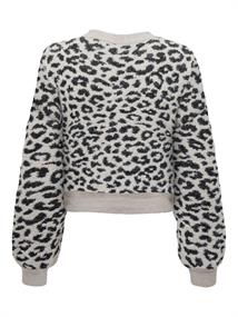JDYLORRAINE ANIMAL SHORT CARDIGAN KNT cement