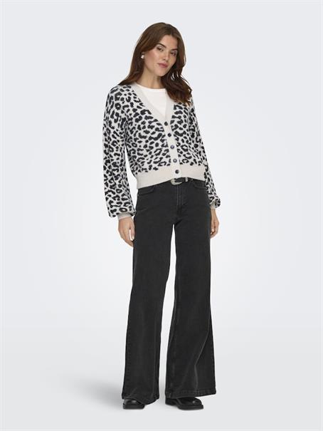 JDYLORRAINE ANIMAL SHORT CARDIGAN KNT cement
