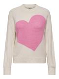 JDYLOVELLA L/S HEART PULLOVER KNT cloud dancer