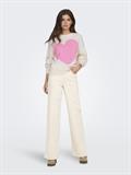 JDYLOVELLA L/S HEART PULLOVER KNT cloud dancer