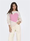 JDYLOVELLA L/S HEART PULLOVER KNT cloud dancer