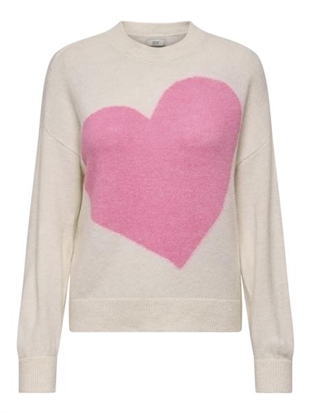 JDYLOVELLA L/S HEART PULLOVER KNT cloud dancer