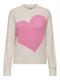 JDYLOVELLA L/S HEART PULLOVER KNT cloud dancer