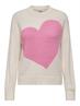 JDYLOVELLA L/S HEART PULLOVER KNT cloud dancer