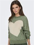 JDYLOVELLA L/S HEART PULLOVER KNT sea spray