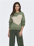 JDYLOVELLA L/S HEART PULLOVER KNT sea spray