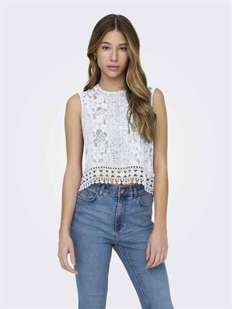 JDYMALOU S/L LACE TOP JRS bright white
