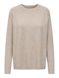 JDYMARCO L/S O-NECK SLIT PULL KNT NOOS beige