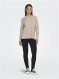 JDYMARCO L/S O-NECK SLIT PULL KNT NOOS beige