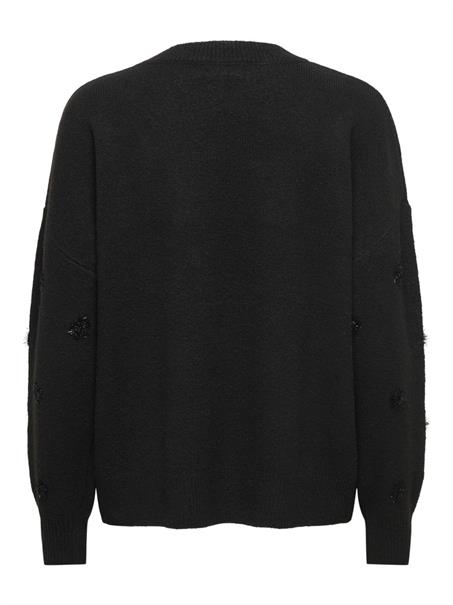 JDYMELEA L/S O-NECK POMPOM PULLOVER KNT black