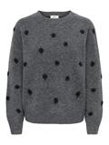 JDYMELEA L/S O-NECK POMPOM PULLOVER KNT dark grey melange