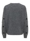 JDYMELEA L/S O-NECK POMPOM PULLOVER KNT dark grey melange