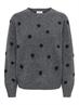 JDYMELEA L/S O-NECK POMPOM PULLOVER KNT dark grey melange