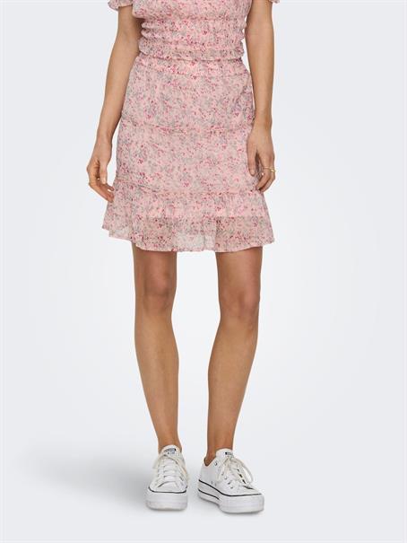 JDYMELLY SKIRT WVN LO peach whip-rose flower