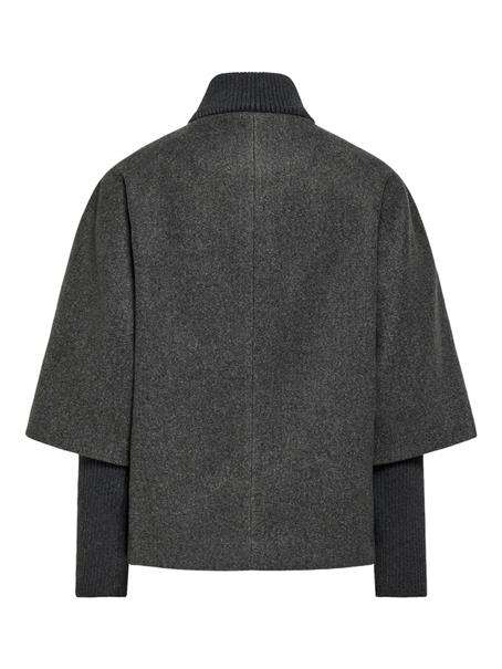 JDYMEMORY RIB SHORT JACKET OTW NOOS dark grey melange