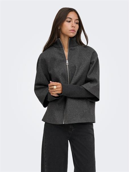 JDYMEMORY RIB SHORT JACKET OTW NOOS dark grey melange