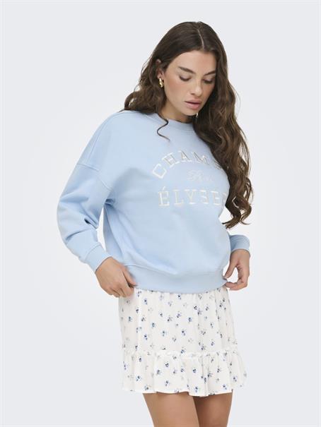 JDYMESA L/S O-NK EMB SWEAT JRS NOOS cashmere blue