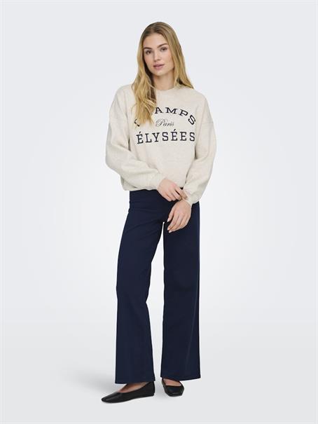 JDYMESA L/S O-NK EMB SWEAT JRS NOOS oatmeal