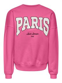 JDYMESA L/S O-NK EMB SWEAT JRS NOOS shocking pink