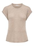 JDYMIA S/S O-NECK SEQUIN PULLOVER KNT plaza taupe