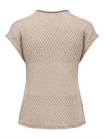 JDYMIA S/S O-NECK SEQUIN PULLOVER KNT plaza taupe