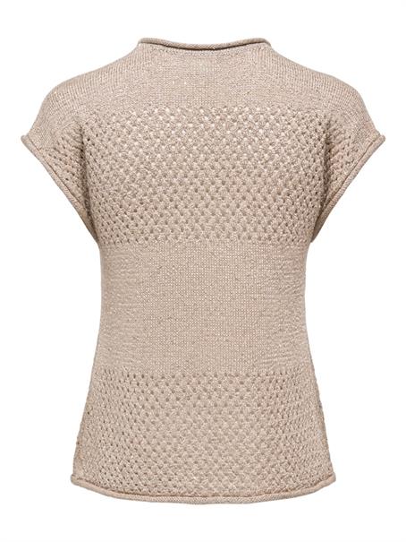 JDYMIA S/S O-NECK SEQUIN PULLOVER KNT plaza taupe