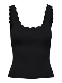 JDYNANNA S/L SCALLOP EDGE TOP KNT NOOS black