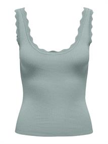 JDYNANNA S/L SCALLOP EDGE TOP KNT NOOS silver blue