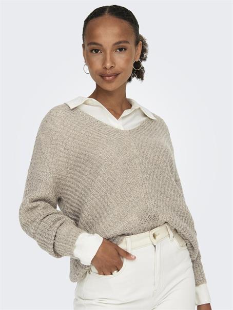 JDYNEW MEGAN L/S PULLOVER KNT NOOS cement